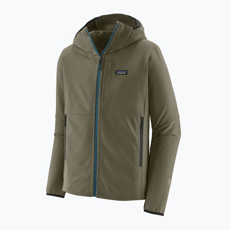 Felpa Patagonia R1 TechFace Hoody da uomo basin green