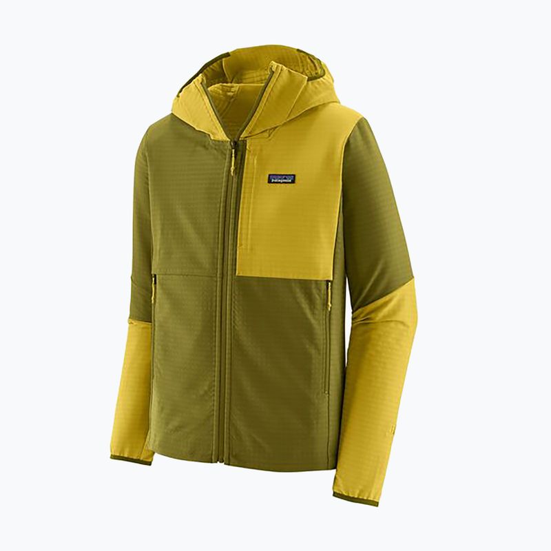 Felpa R1 TechFace Hoody da uomo di Patagonia, colore verde ghiaia 3