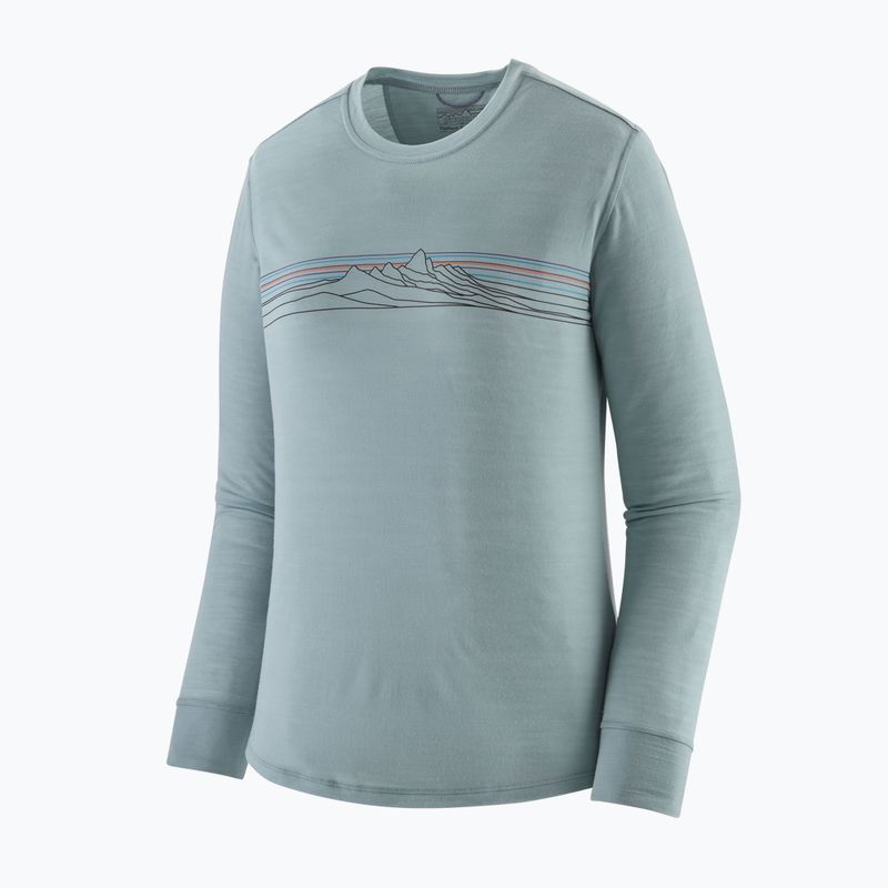 Patagonia Cap Cool Merino Blend Graphic stripe longsleeve donna: blu termico 3