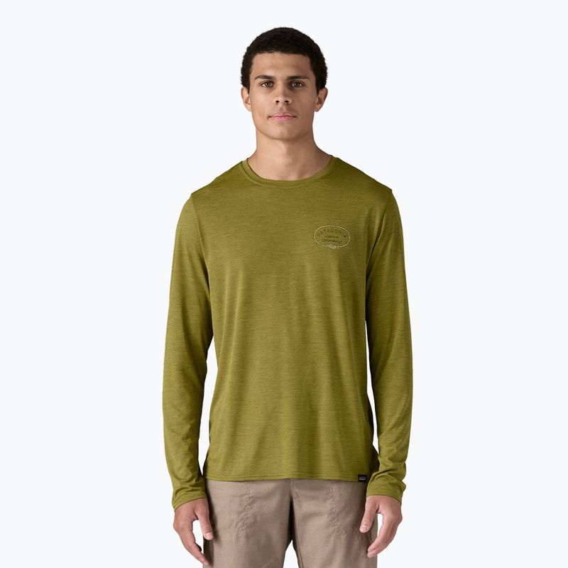 Uomo Patagonia Cap Cool Daily Graphic Lands clean climb roots/graze green x-dye longsleeve