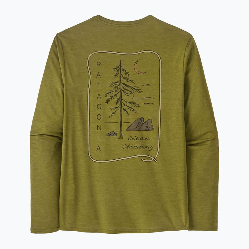 Uomo Patagonia Cap Cool Daily Graphic Lands clean climb roots/graze green x-dye longsleeve 4