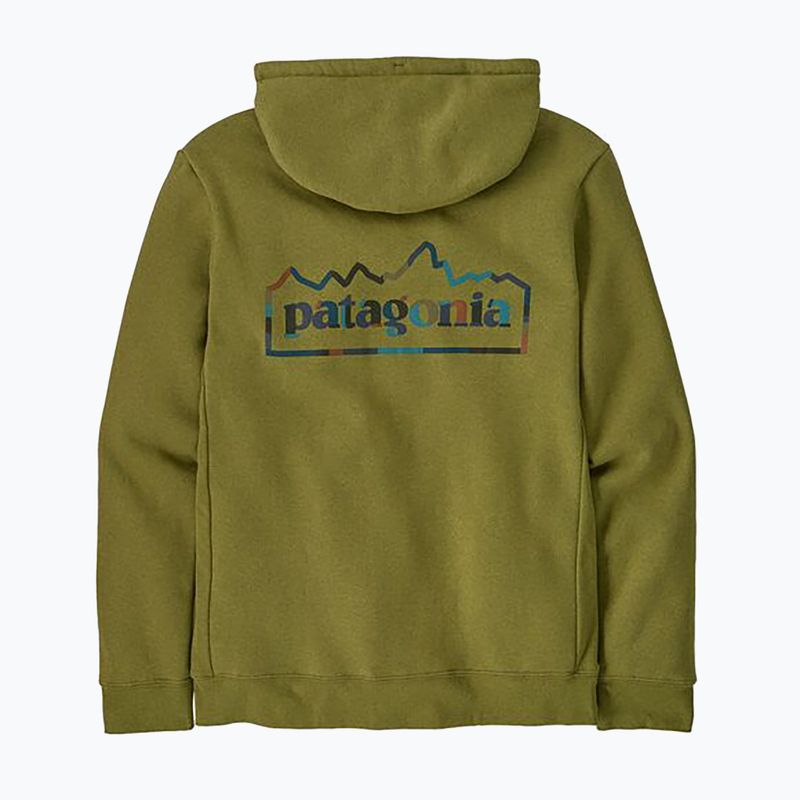 Felpa con cappuccio Patagonia Unity Fitz Uprisal da uomo, colore verde ghiaia 4