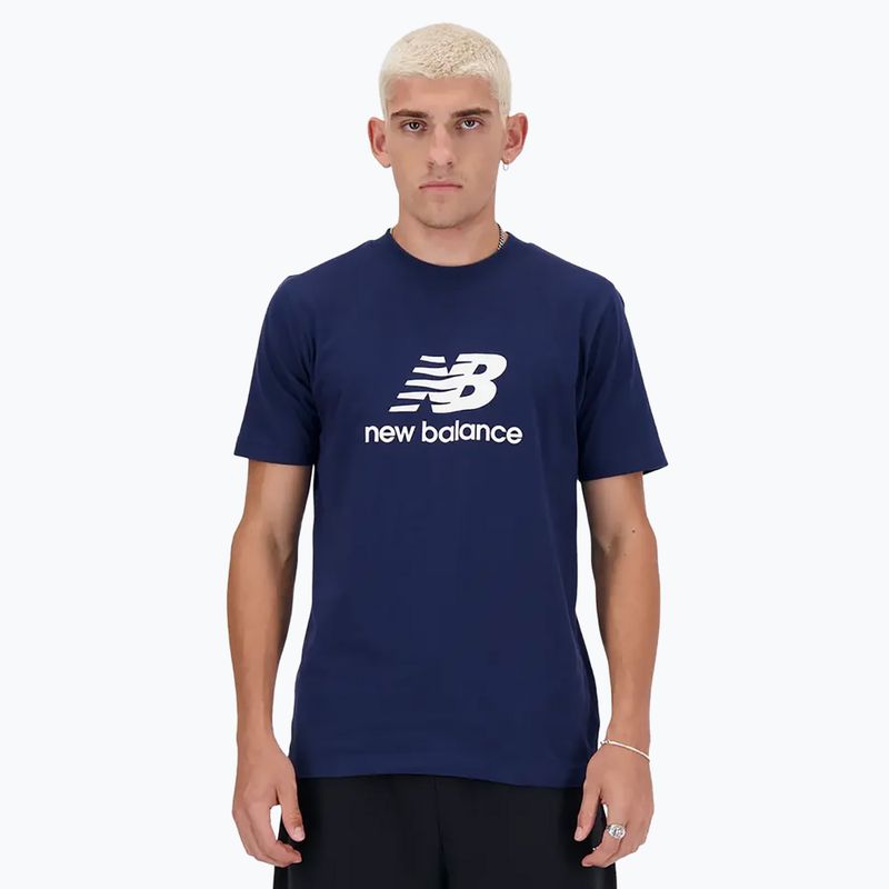 T-shirt New Balance Stacked Logo Uomo navy