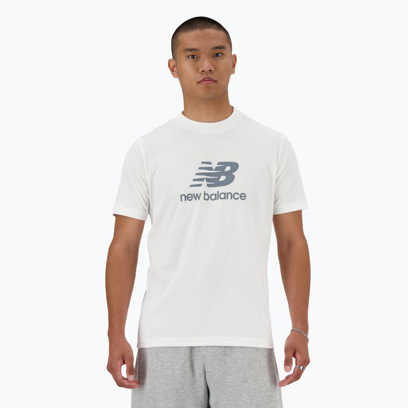 T-shirt New Balance Uomo con logo impilato, bianco