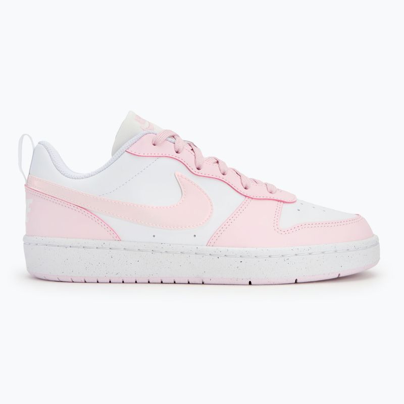 Scarpe Nike Court Borough Low Recraft in schiuma bianca/rosa 2