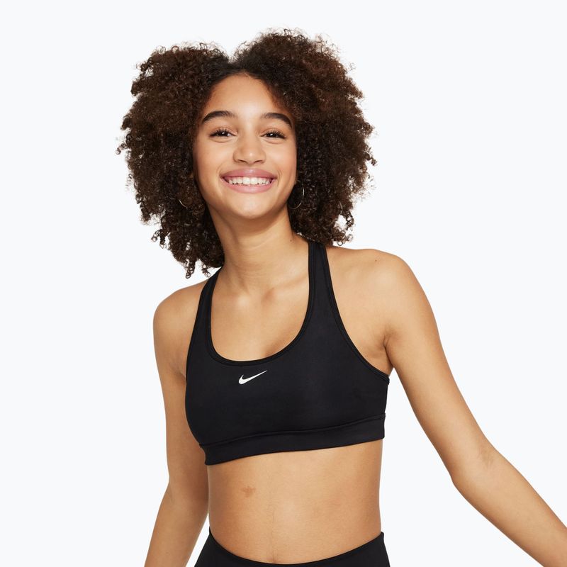 Reggiseno sportivo da bambina Nike Swoosh black/white