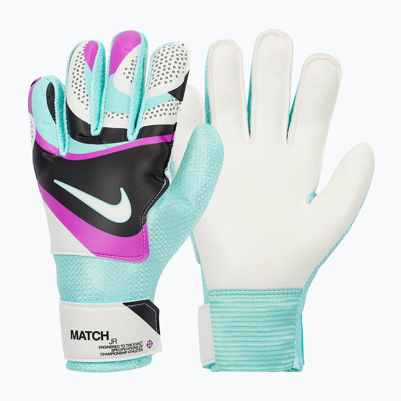 Guanti da portiere Nike Match da bambino nero/iper turchese/fucsia acceso