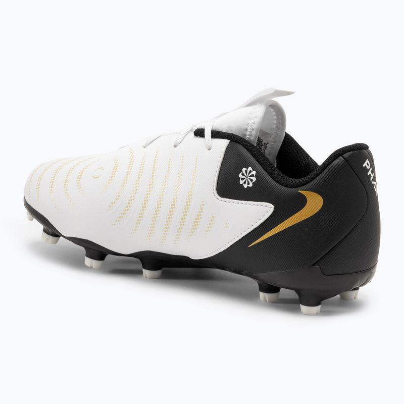 Scarpe da calcio Nike Phantom GX II Academy FG/MG Junior bianco/oro metallizzato/nero per bambini 3