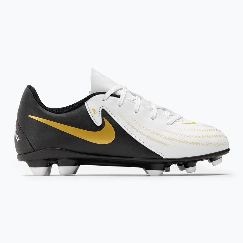 Scarpe da calcio Nike Phantom GX II Club FG/MG Junior bianco/oro metallizzato/nero per bambini 2