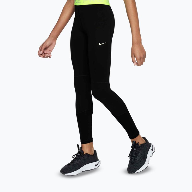 Leggings Nike Pro Dri-FIT comet nero/volt/bianco da bambino
