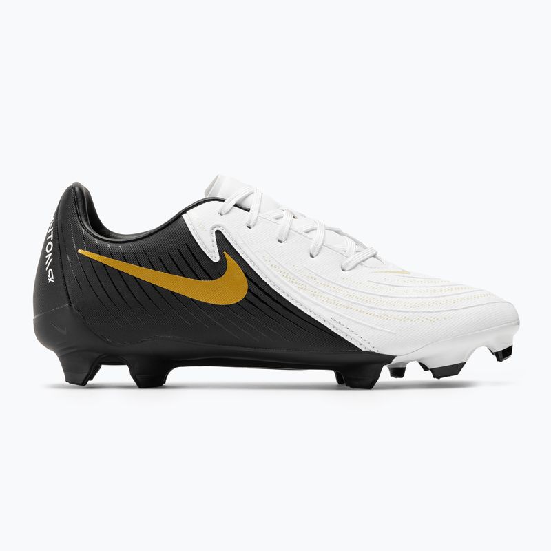 Nike Phantom GX II Academy FG/MG scarpe da calcio bianco / oro metallico coin / nero 2