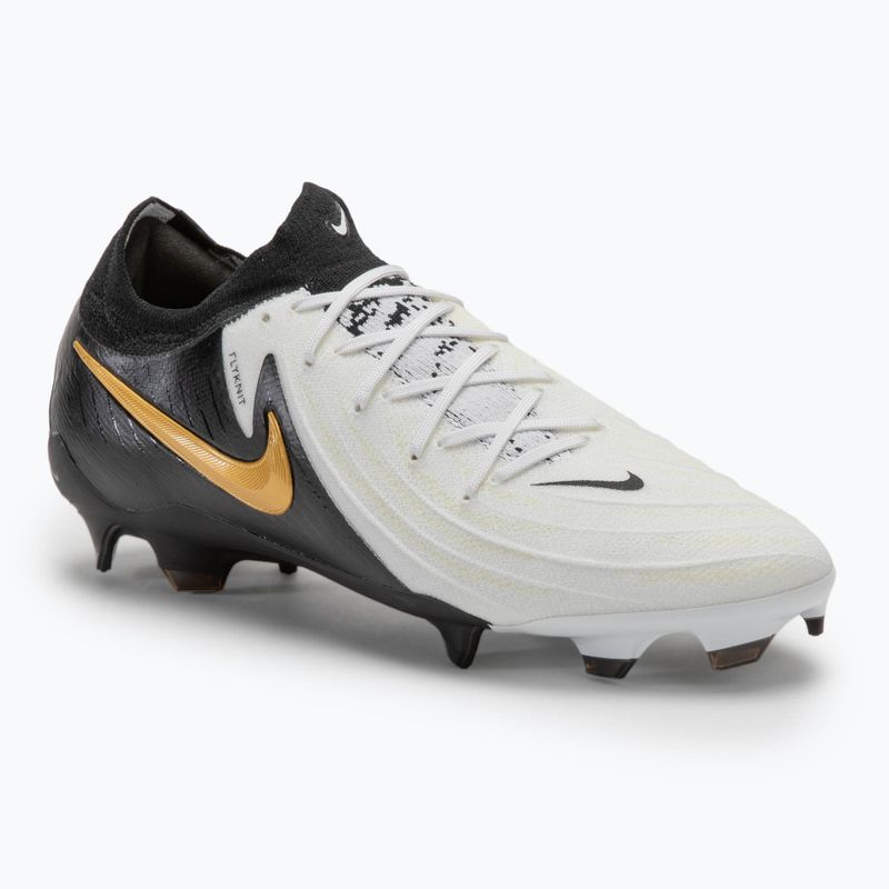 Uomo Nike Phantom GX II Pro FG scarpe da calcio bianco / oro metallico monete / nero