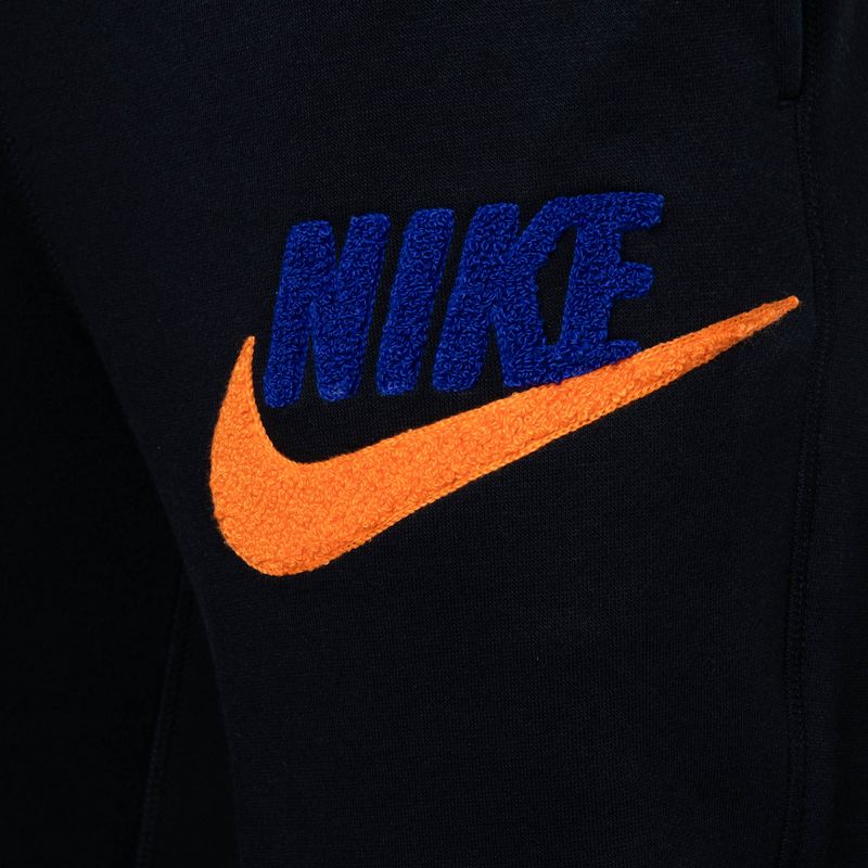 Pantaloni Nike Club Fleece Joggers uomo nero/nero/arancio di sicurezza 3