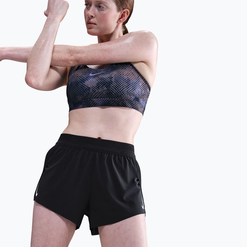 Pantaloncini running da donna Nike AeroSwift Dri-Fit ADV Mid-Rise 3" black/white 3