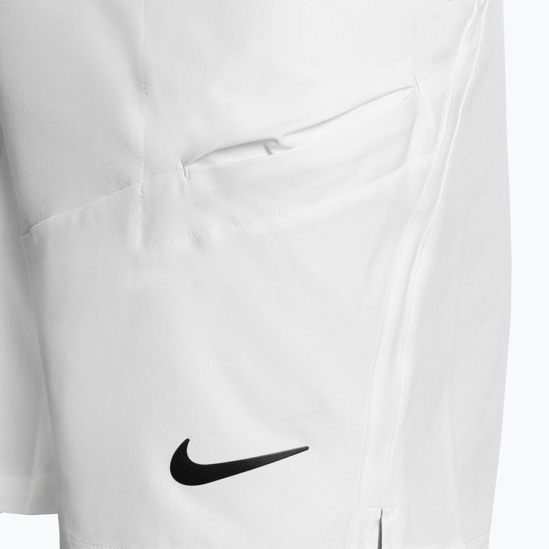 Pantaloncini da tennis Nike Court Dri-Fit Advantage 9" da uomo, bianco/bianco/nero 3