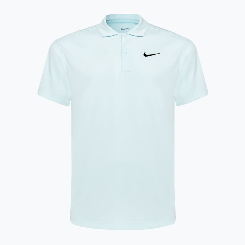 Polo Nike Court Dri-Fit da uomo, tinta unita, blu ghiacciaio/nero