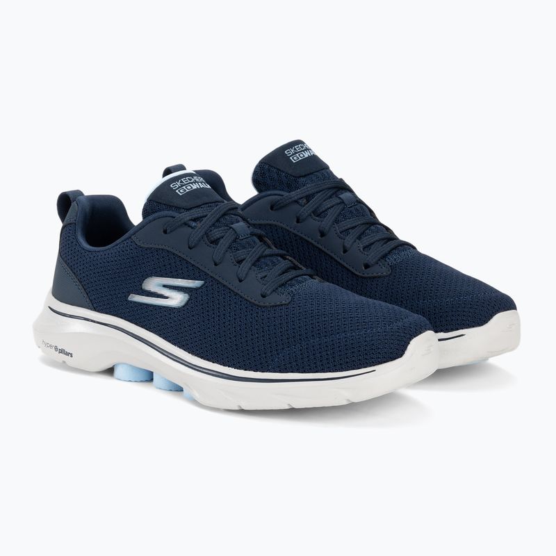 Scarpe SKECHERS Go Walk 7 Clear Path donna navy/bianco/blu chiaro 5