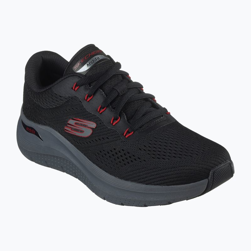 SKECHERS scarpe da uomo Arch Fit 2.0 nero/rosso 8