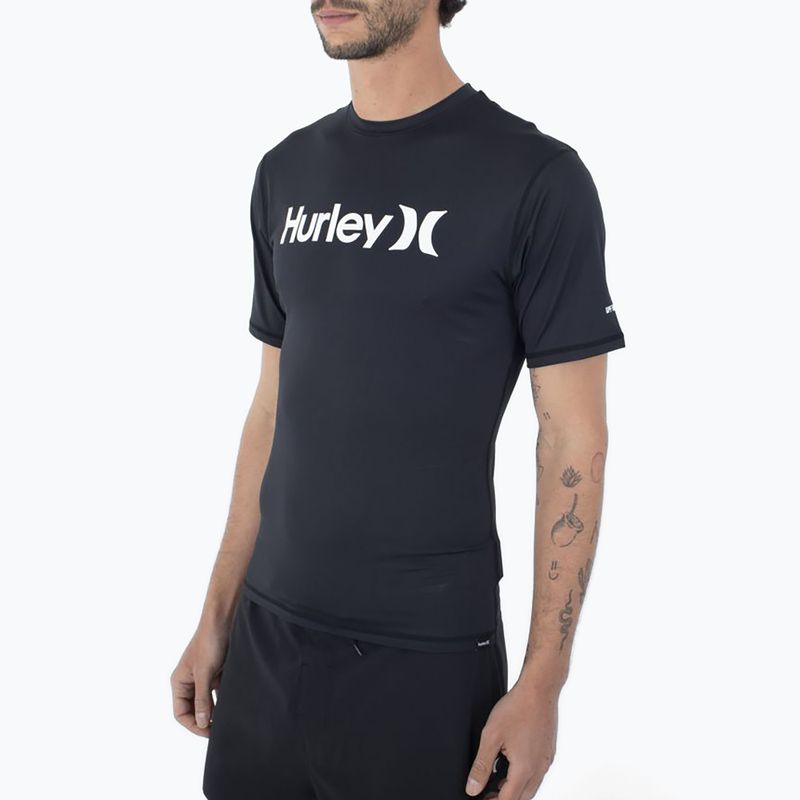 Maglietta Hurley O&O Quickdry Rashguard da uomo, nero 4