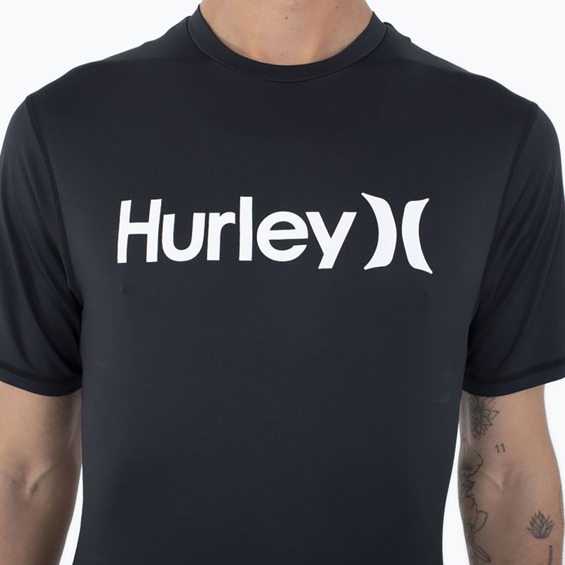 Maglietta Hurley O&O Quickdry Rashguard da uomo, nero 5