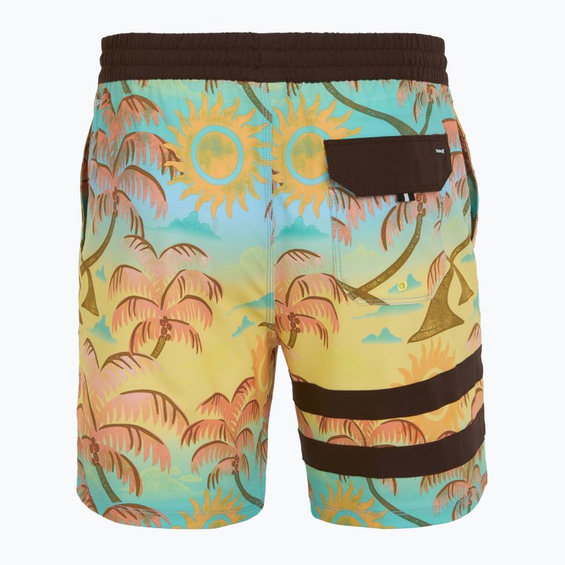 Pantaloncini da bagno Hurley Phantom Eco Block Party Volley 17" da uomo con ananas 2