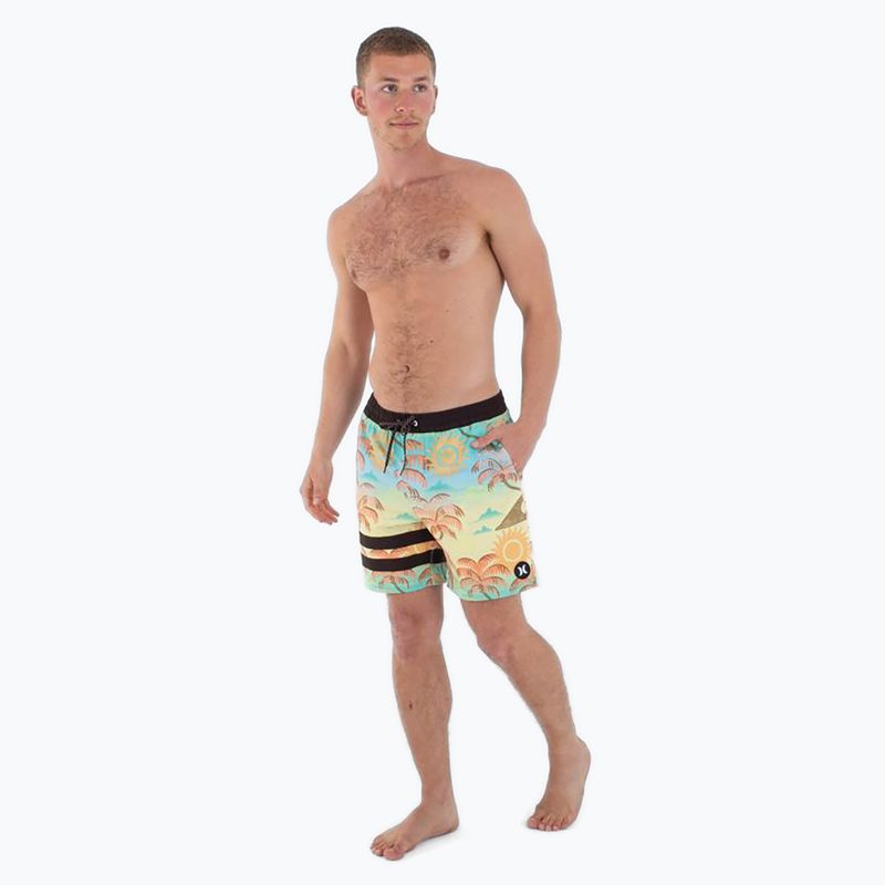 Pantaloncini da bagno Hurley Phantom Eco Block Party Volley 17" da uomo con ananas 2