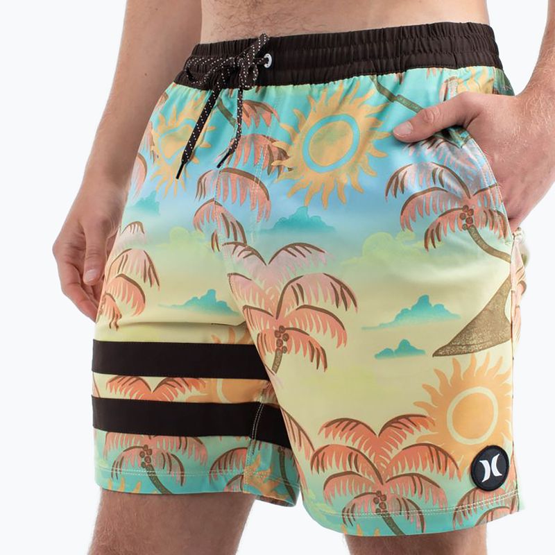Pantaloncini da bagno Hurley Phantom Eco Block Party Volley 17" da uomo con ananas 4
