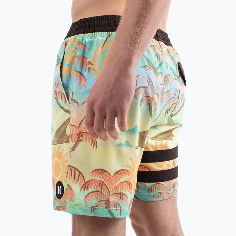Pantaloncini da bagno Hurley Phantom Eco Block Party Volley 17" da uomo con ananas 5