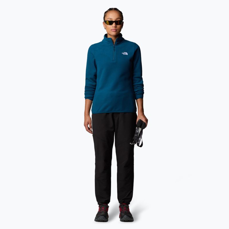 Felpa donna The North Face 100 Glacier 1/4 Zip midnight petrol 2