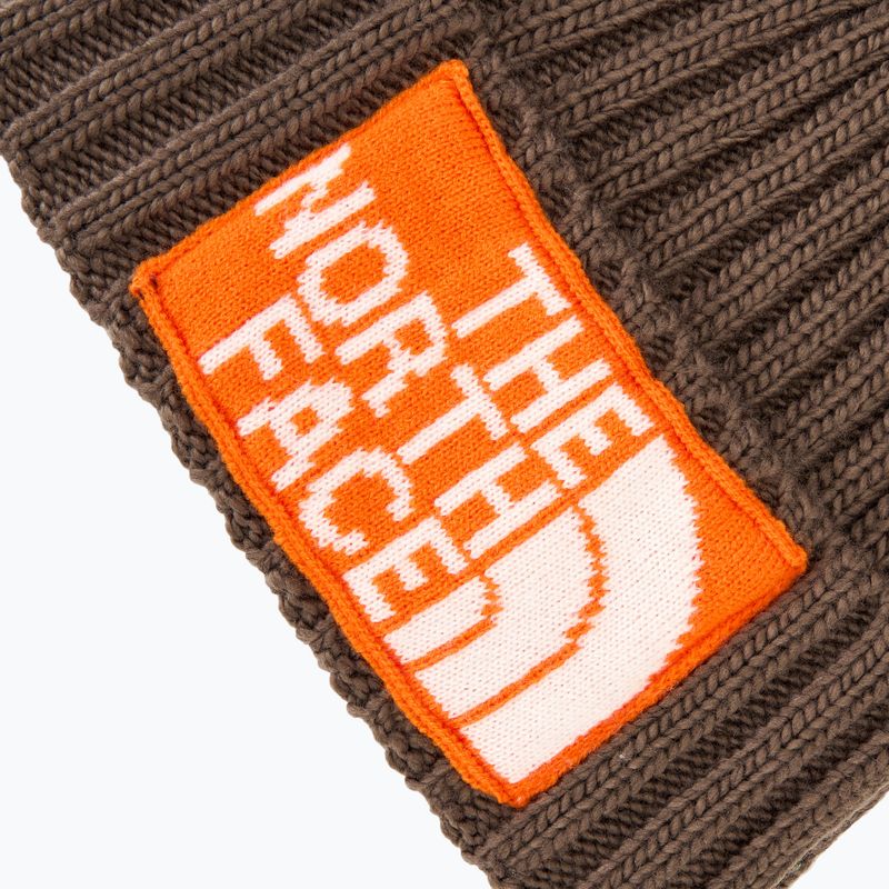 Berretto invernale da uomo The North Face Heritage Ski Tuke marrone fumé/arancione 3