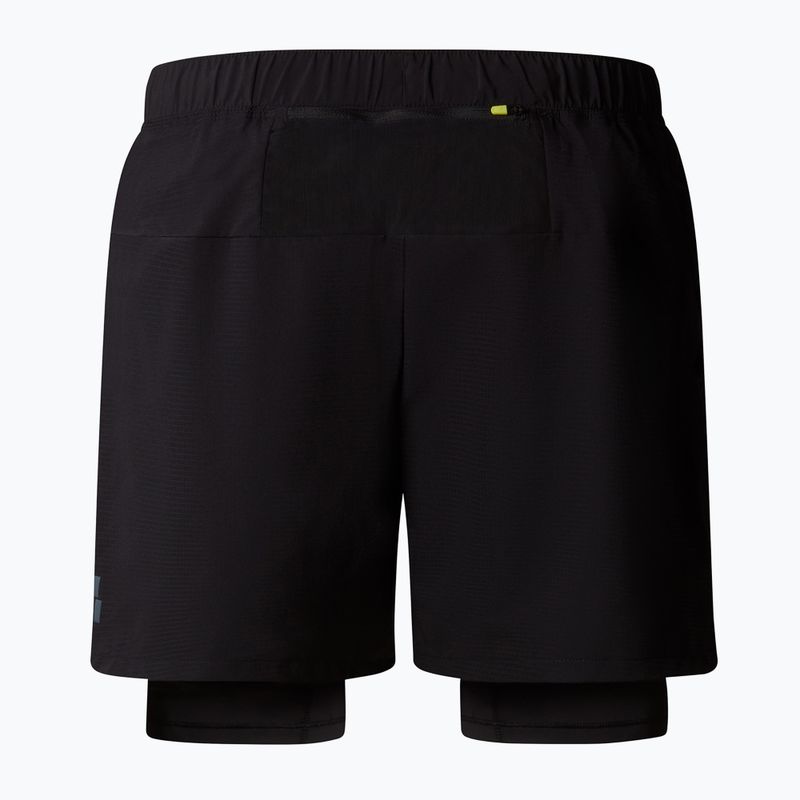 Pantaloncini da corsa da uomo The North Face Sunriser 2IN1 6" tnf nero/tnf nero stampa traverse 5