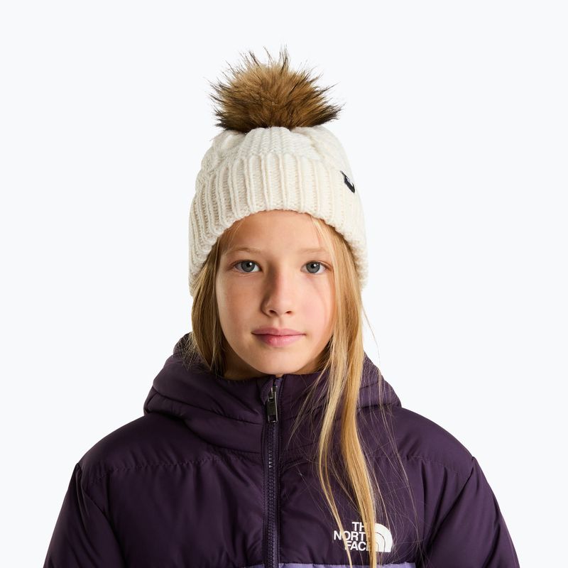 Berretto invernale da bambino The North Face Oh Mega Fur Pom Beanie white Dune 3