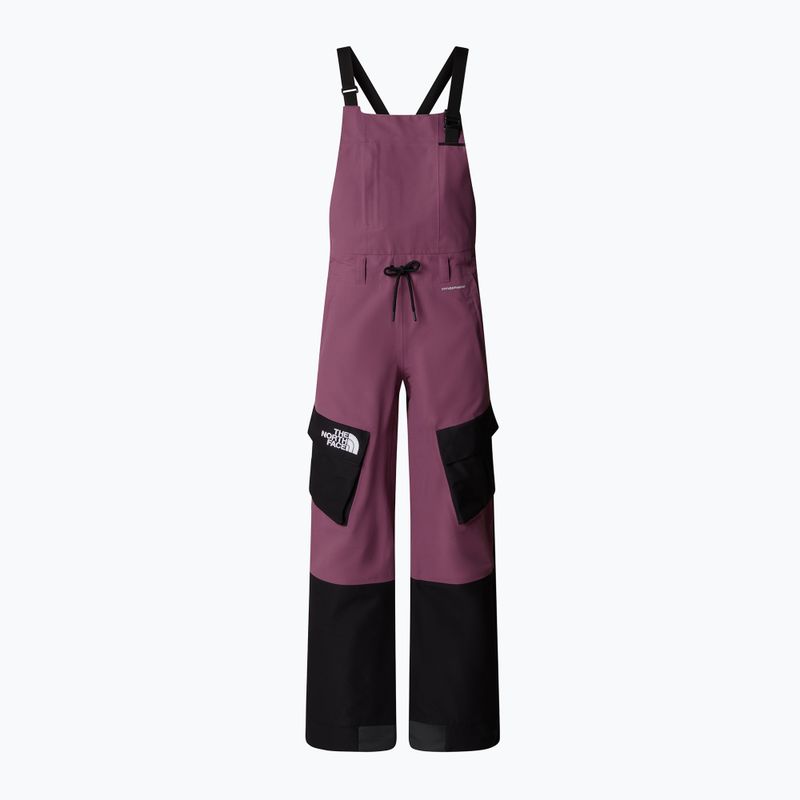 Pantaloni da sci da donna The North Face Dragline Bib mezzanotte malva/nero 4