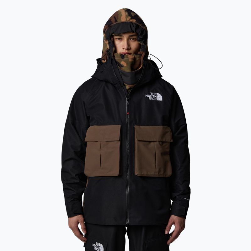 Giacca da sci da uomo The North Face Dragline nero/marrone fumo