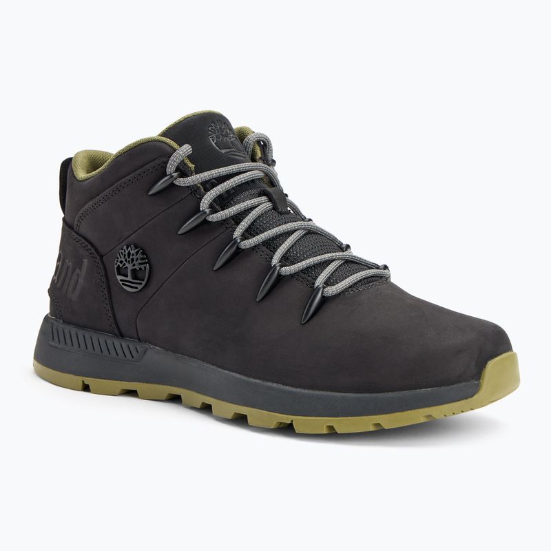 Timberland Sprint Trekker Mid Lace Uomo Scarpe in nabuk nero/verde medico