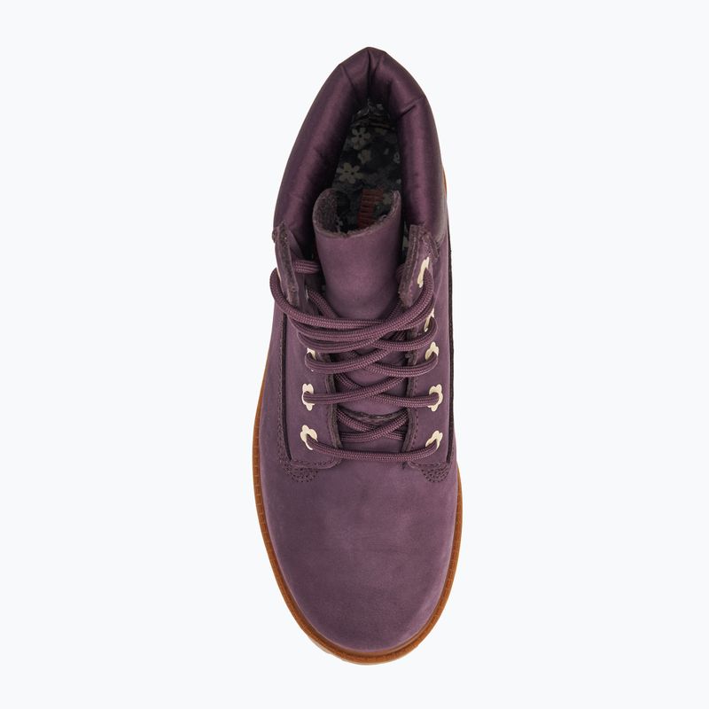 Timberland Premium 6 In Lace scarpe per bambini in nubuck viola scuro 5