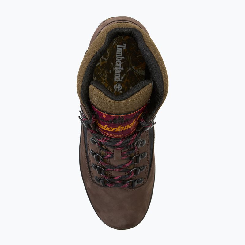 Scarpe Euro Hiker Mid da uomo Timberland in nabuk marrone scuro 5