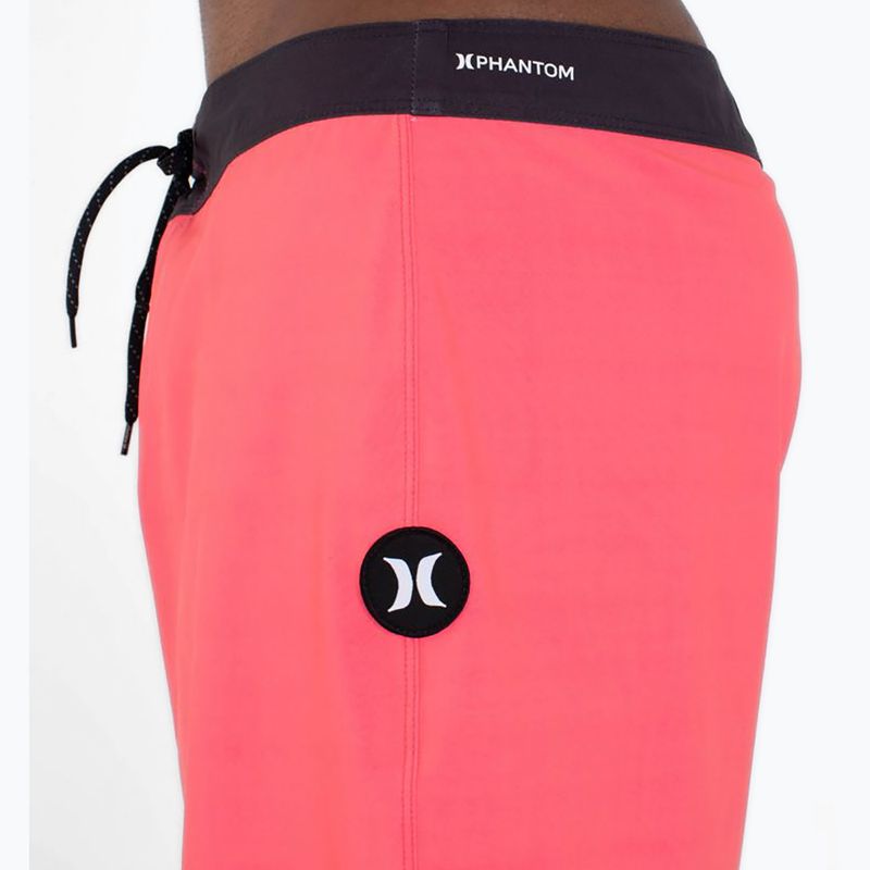 Pantaloncini da bagno Hurley Phantom Block Party 18" da uomo, rosa neon 5