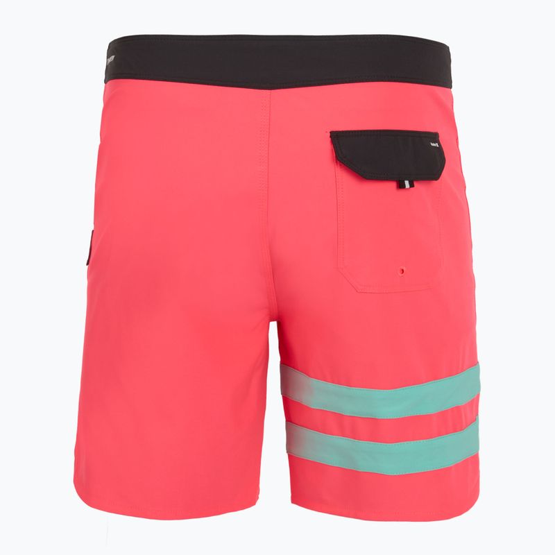 Pantaloncini da bagno Hurley Phantom Block Party 18" da uomo, rosa neon 2
