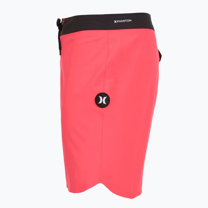 Pantaloncini da bagno Hurley Phantom Block Party 18" da uomo, rosa neon 3