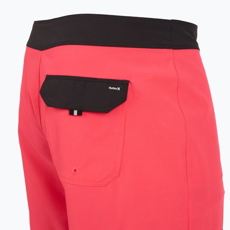 Pantaloncini da bagno Hurley Phantom Block Party 18" da uomo, rosa neon 4