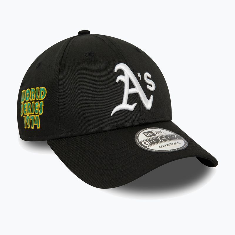 Cappello da baseball New Era Patch 9Forty Oakland Athletics uomo nero