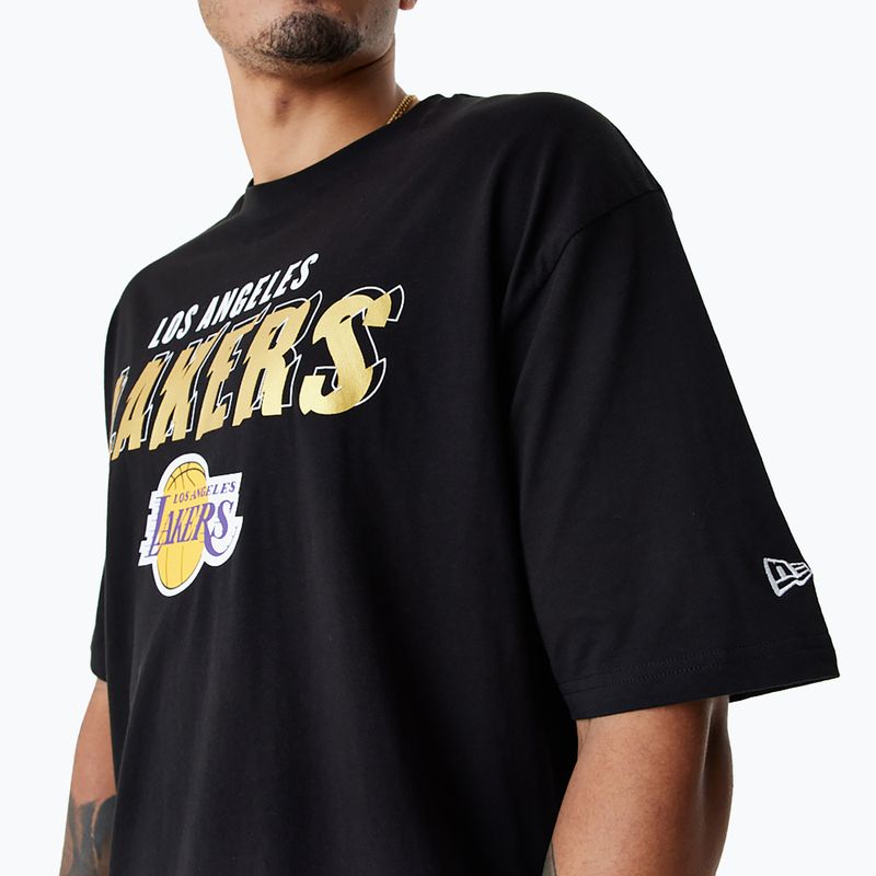 Maglietta New Era Team Script OS Uomo Los Angeles Lakers nero 5