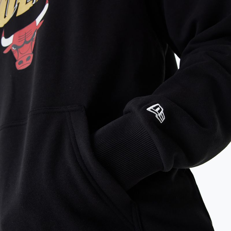 Felpa New Era Team Script OS Hoody Chicago Bulls uomo nero 6