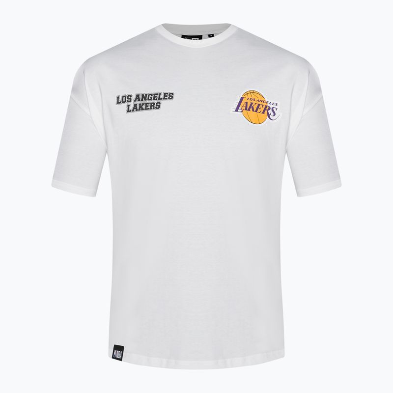 Uomo New Era NBA Large Graphic BP OS Tee Los Angeles Lakers bianco 6
