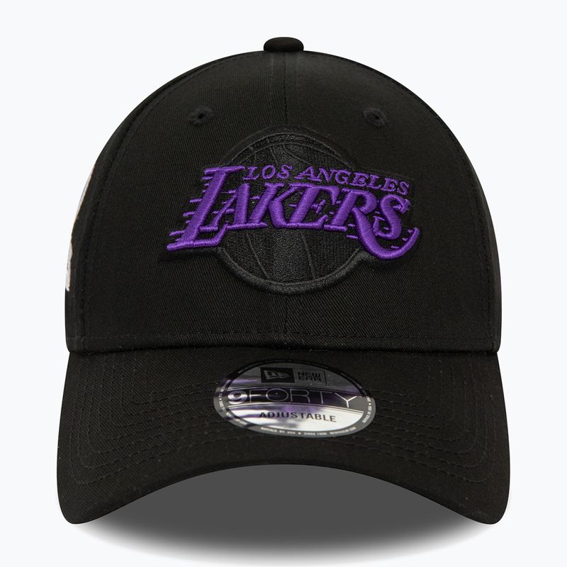 Cappello da baseball New Era Side Patch 9Forty Los Angeles Lakers Uomo nero 3