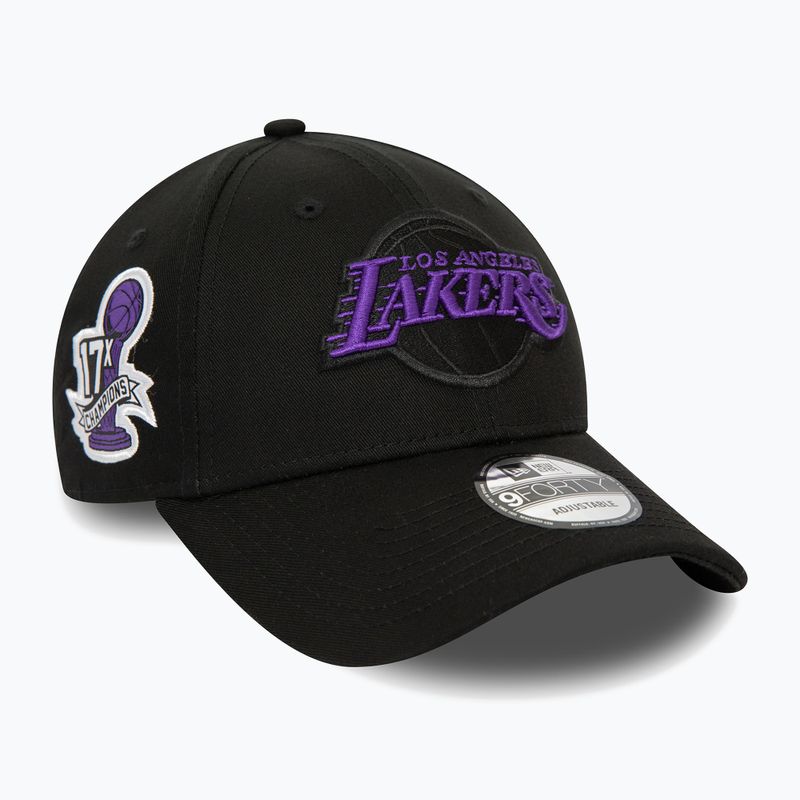 Cappello da baseball New Era Side Patch 9Forty Los Angeles Lakers Uomo nero