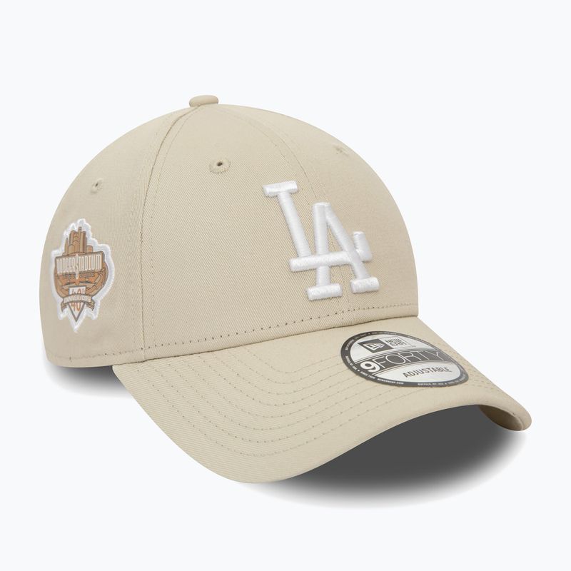 Cappello da baseball New Era Side Patch 9Forty Los Angeles Dodgers da uomo, beige chiaro