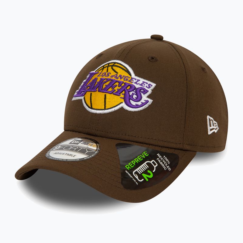 Cappello da baseball New Era Repreve 9Forty Los Angeles Lakers Uomo marrone scuro 2