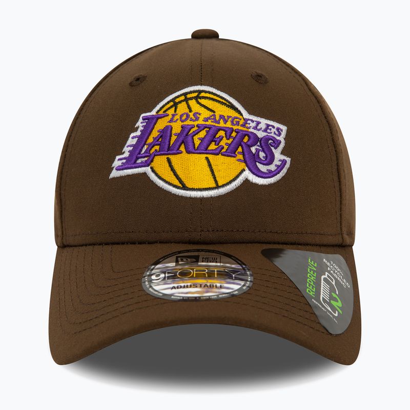 Cappello da baseball New Era Repreve 9Forty Los Angeles Lakers Uomo marrone scuro 3